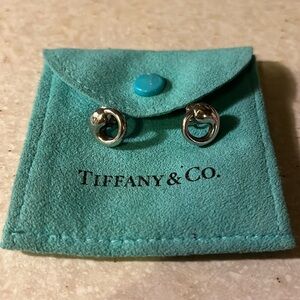 Elsa Perretti for Tiffany’s eternal circle stud earrings with pouch